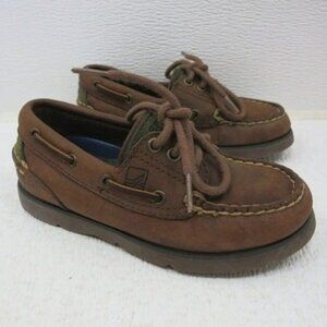 Sperry Boys Leather Defender Boat Shoes Toddler Kids Child's 4721874 Sz 9.5